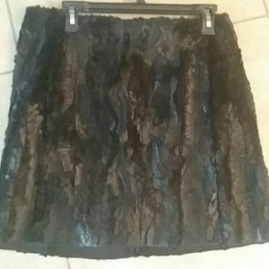 Joe Fresh size 8 mini skirt faux feather black NWT